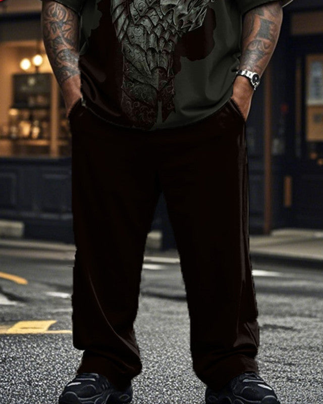 The Lord of the Rings Cartoon Plus Size Men's Short Sleeve Long Pants Suit