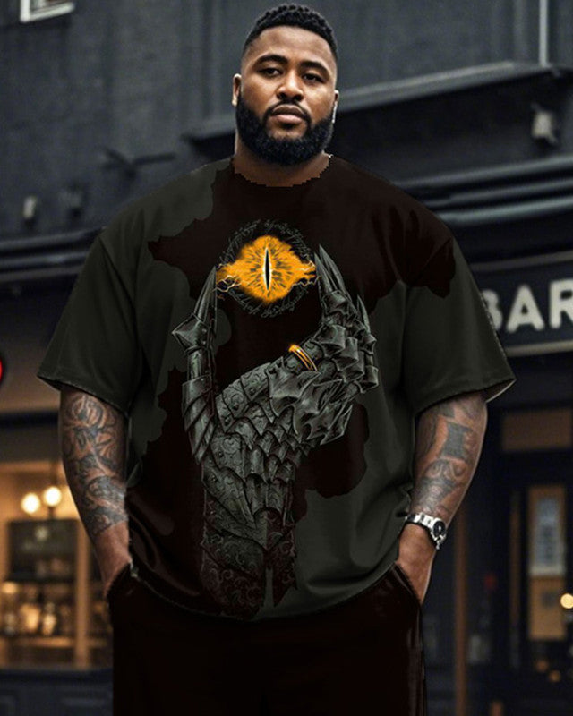 The Lord of the Rings Cartoon Plus Size Men's Short Sleeve Long Pants Suit