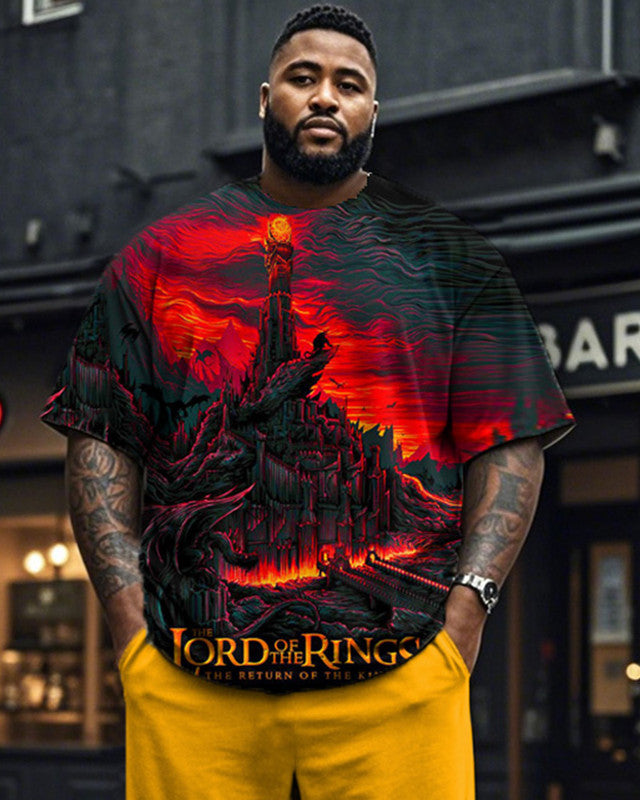 Lord of The Rings Personalized Large Size Men's Short-sleeved T-shirt and Trousers Suit