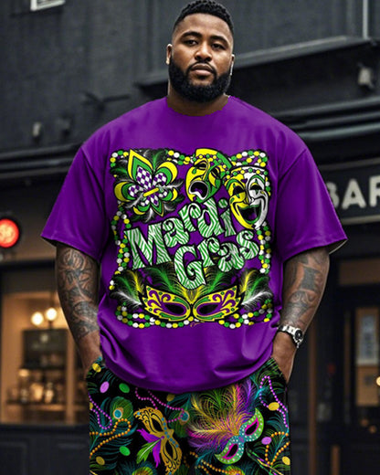 Carnival Personality Short-sleeved T-shirt Trousers Large Size Men's Suit