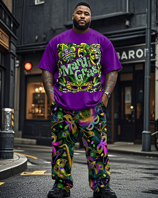 Carnival Personality Short-sleeved T-shirt Trousers Large Size Men's Suit