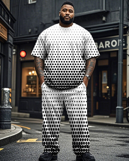 Polka Dot Personality Plus Size Short Sleeve T-shirt Set