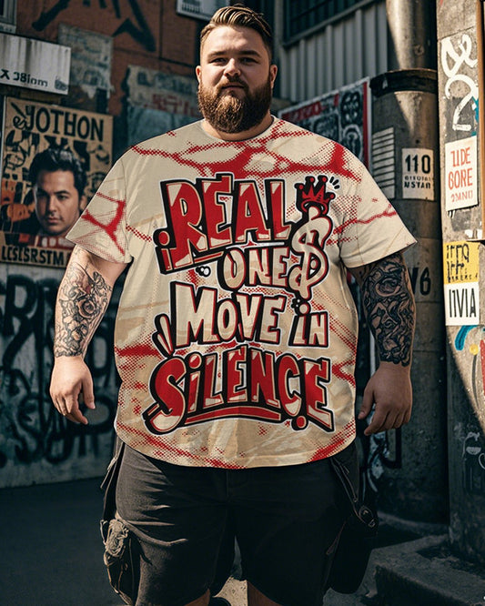 Hip-hop Lettering Large Size Men's Short-sleeved T-shirt