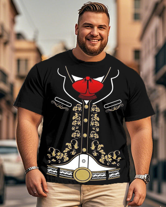 Spoof Printed Large Size Men's Short-sleeved Round Neck T-shirt