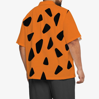 Men's Casual Cartoon Color Combination Printed Large Size Short-sleeved Shirt