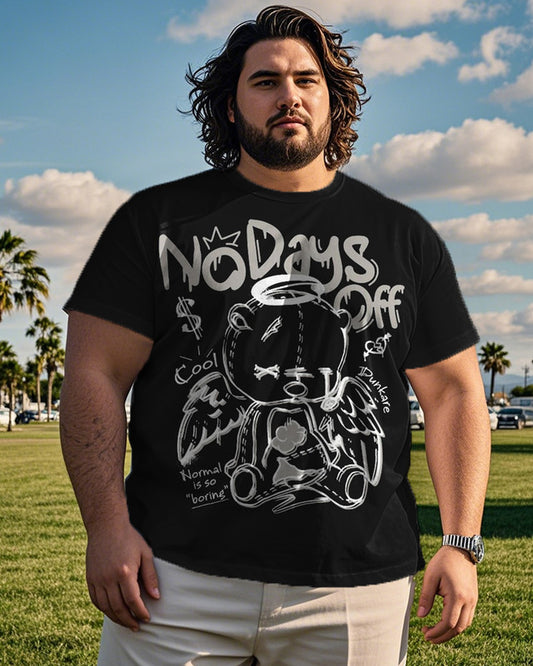 Sad Bear Personalized Large Size Men's Short Sleeve T-Shirt