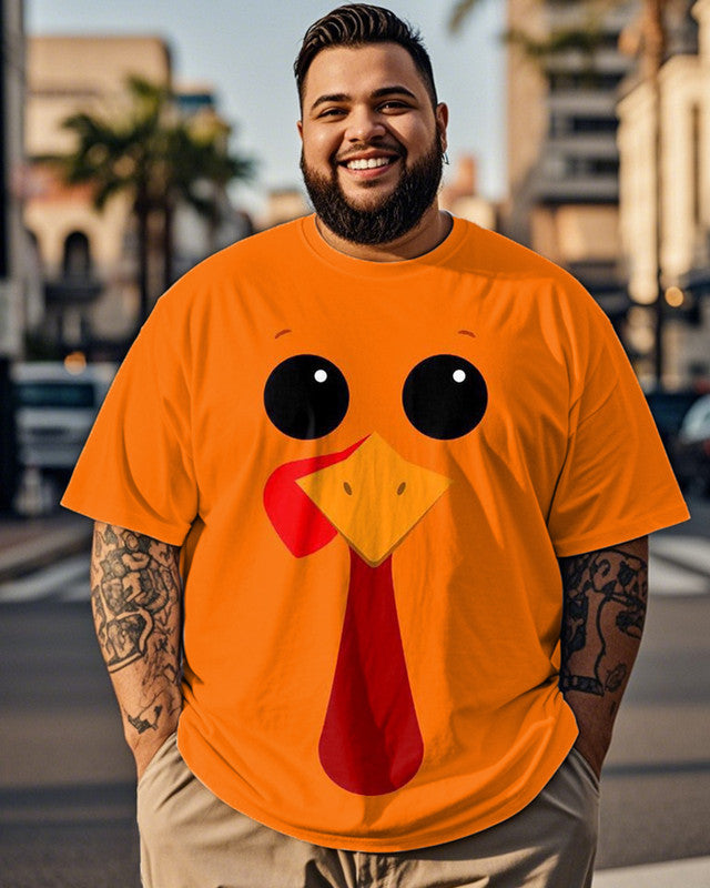 Cartoon Cute Print Plus Size Short Sleeve T-shirt for Men