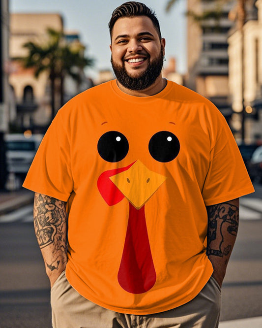 Cartoon Cute Print Plus Size Short Sleeve T-shirt for Men