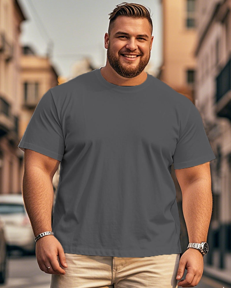 Solid Color Round Neck Plus Size Short-sleeved T-shirt