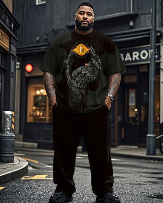 The Lord of the Rings Cartoon Plus Size Men's Short Sleeve Long Pants Suit
