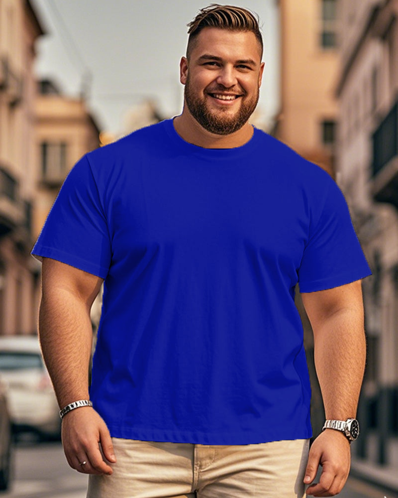 Solid Color Round Neck Plus Size Short-sleeved T-shirt