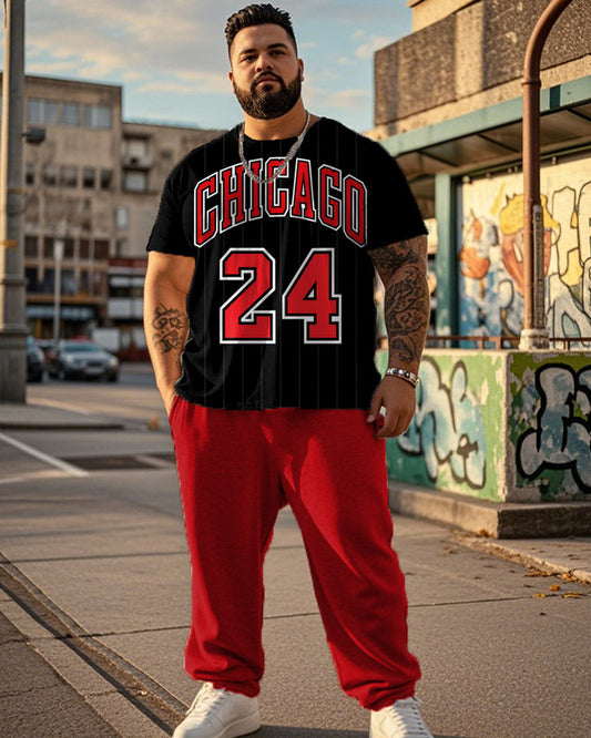 24 Printed Large Size Short Sleeve Men's Suit