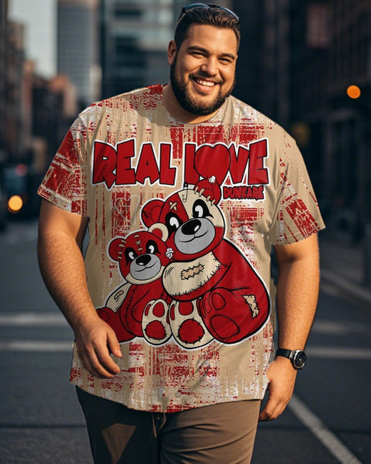 Hip Hop Bear Personalized Large Size Men's Short Sleeve T-Shirt