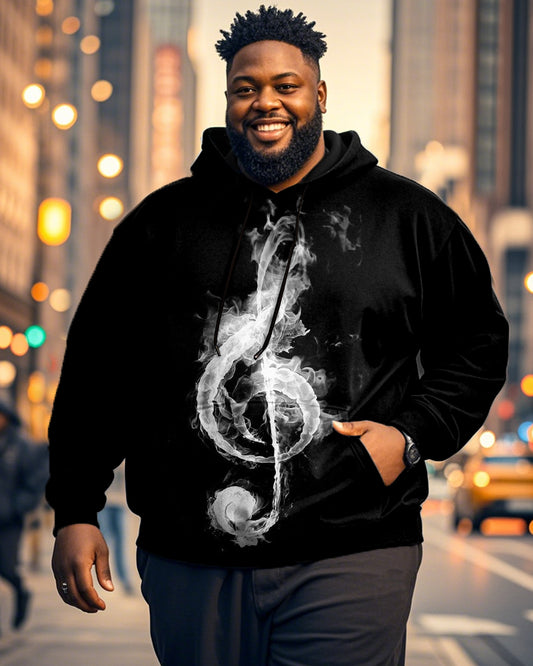 Men's Note Personality Printed Large Size Hoodie