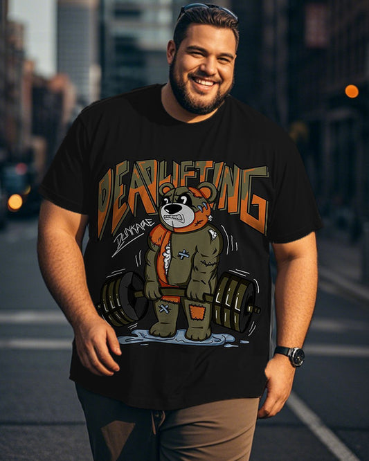 Men's Short-sleeved T-shirt with Personalized Letter Bear