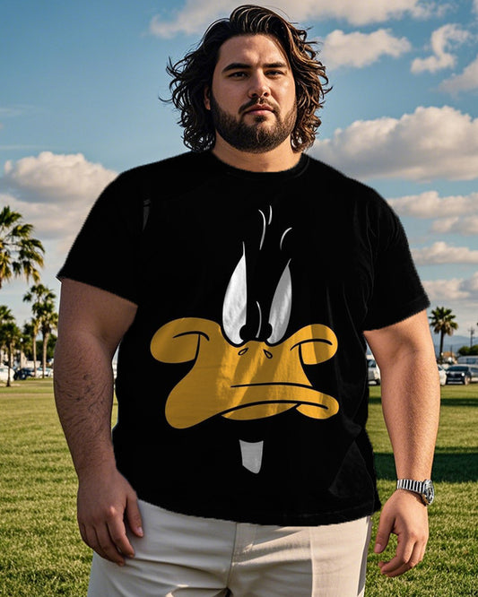 Personalized Duck Print Casual Plus Size Men's Short-sleeved Crewneck T-shirt