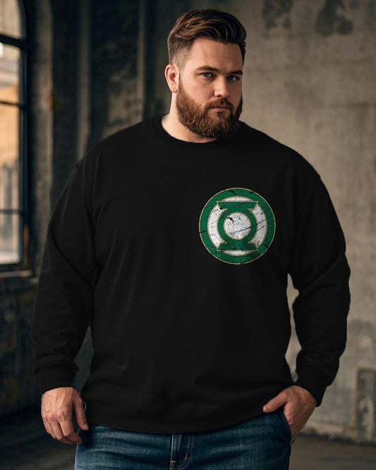 Green Lantern Simple Men's Large Size Crew Neck Sweatshirt