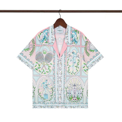 Tennis Club Summer Short Sleeve Shirt Shorts Set