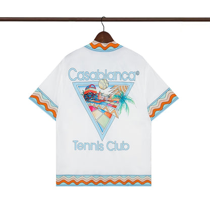 Tennis Club Summer Short Sleeve Shirt Shorts Set