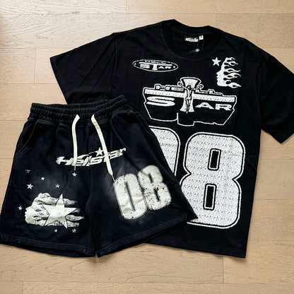 Vintage Printed Loose Casual Set