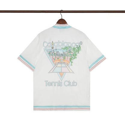 Tennis Club Summer Short Sleeve Shirt Shorts Set