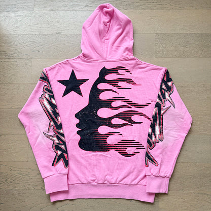 Vintage Casual Hoodie Pants Set