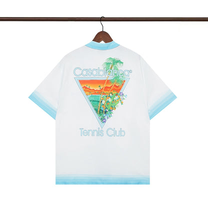 Tennis Club Summer Short Sleeve Shirt Shorts Set