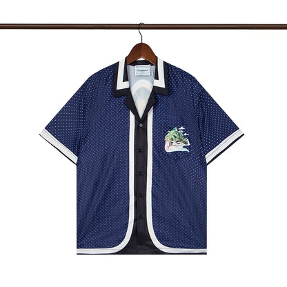 Tennis Club Summer Short Sleeve Shirt Shorts Set