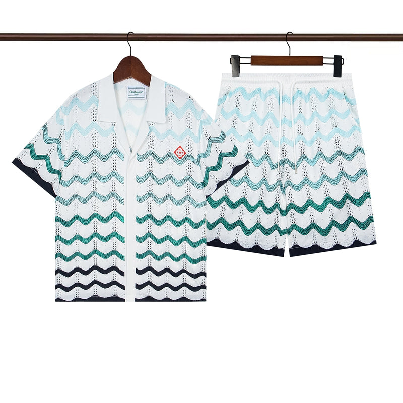 Tennis Club Summer Short Sleeve Shirt Shorts Set