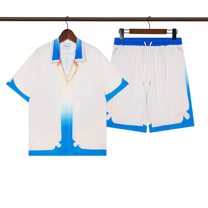Tennis Club Summer Short Sleeve Shirt Shorts Set