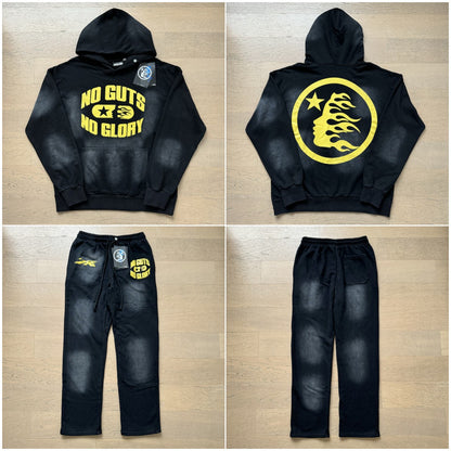 Vintage Casual Hoodie Pants Set