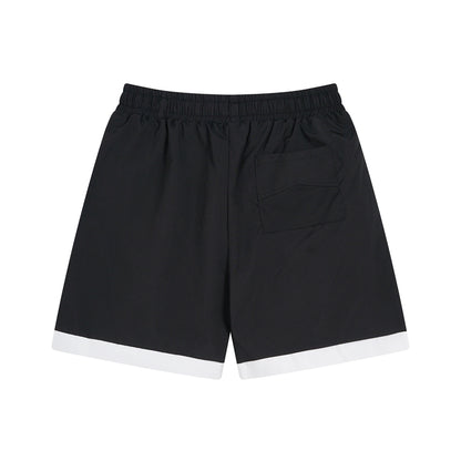Simple Loose Colorblocked Athletic Shorts