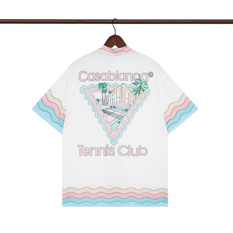 Tennis Club Summer Short Sleeve Shirt Shorts Set