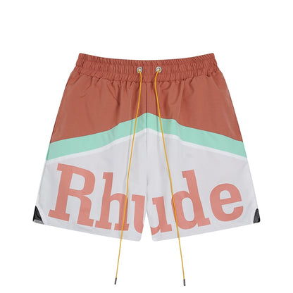 Simple Loose Colorblocked Athletic Shorts