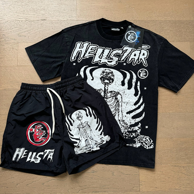 Vintage Printed Loose Casual Set