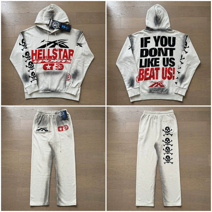 Vintage Casual Hoodie Pants Set