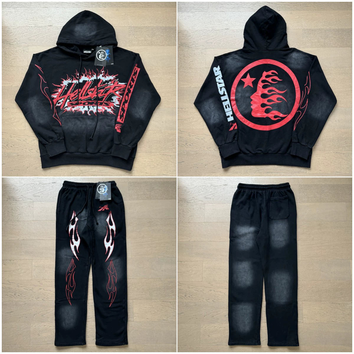 Vintage Casual Hoodie Pants Set