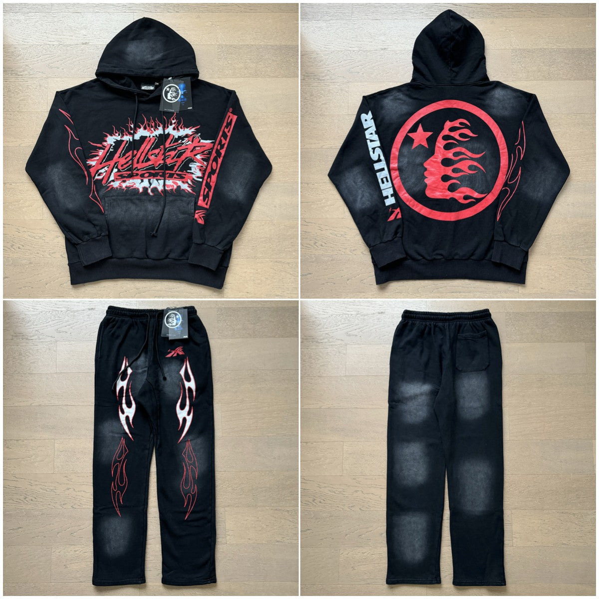 Vintage Casual Hoodie Pants Set