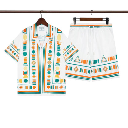 Tennis Club Summer Short Sleeve Shirt Shorts Set