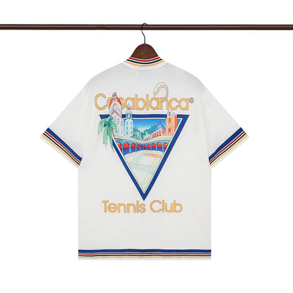 Tennis Club Summer Short Sleeve Shirt Shorts Set