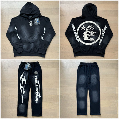 Vintage Casual Hoodie Pants Set