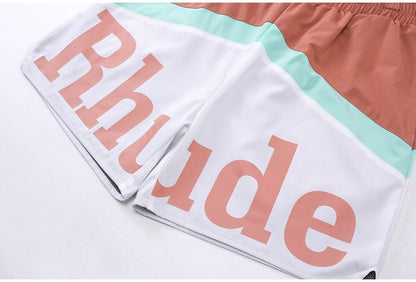 Simple Loose Colorblocked Athletic Shorts