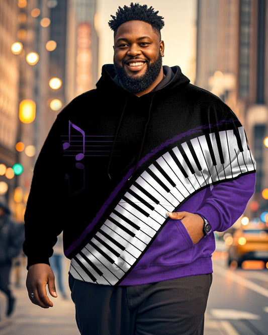 Men's Key Notes Personalized Printed Large Size Hoodie